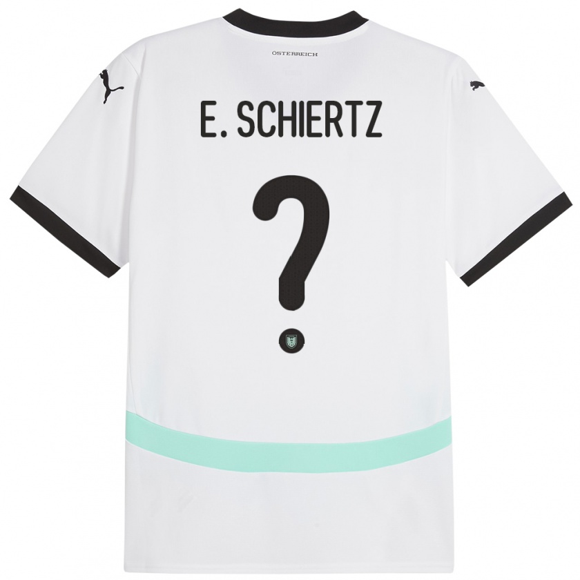 Kandiny Uomo Maglia Austria Emilio Schiertz #0 Bianco Kit Gara Away 24-26 Maglietta