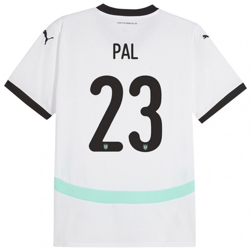 Kandiny Uomo Maglia Austria Jasmin Pal #23 Bianco Kit Gara Away 24-26 Maglietta