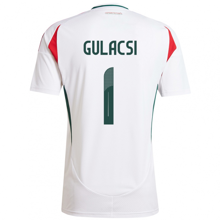 Kandiny Uomo Maglia Ungheria Péter Gulácsi #1 Bianco Kit Gara Away 24-26 Maglietta