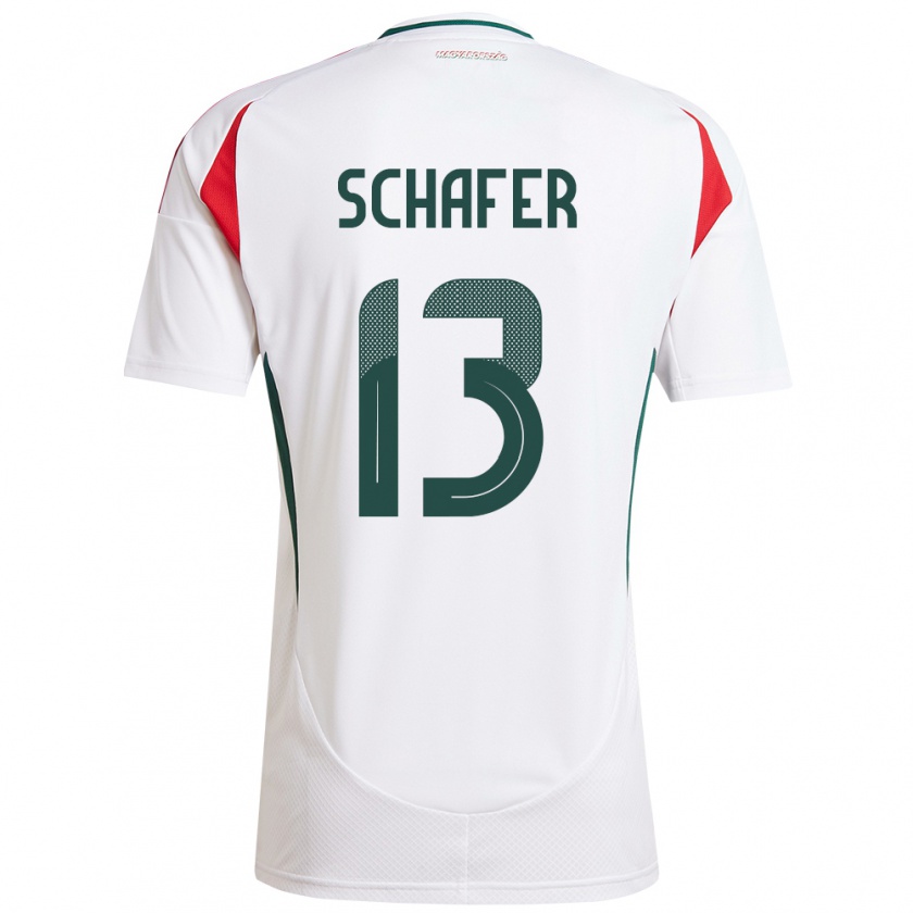 Kandiny Uomo Maglia Ungheria András Schäfer #13 Bianco Kit Gara Away 24-26 Maglietta