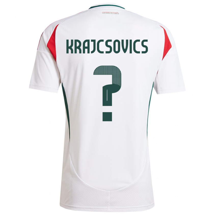 Kandiny Uomo Maglia Ungheria Ábel Krajcsovics #0 Bianco Kit Gara Away 24-26 Maglietta