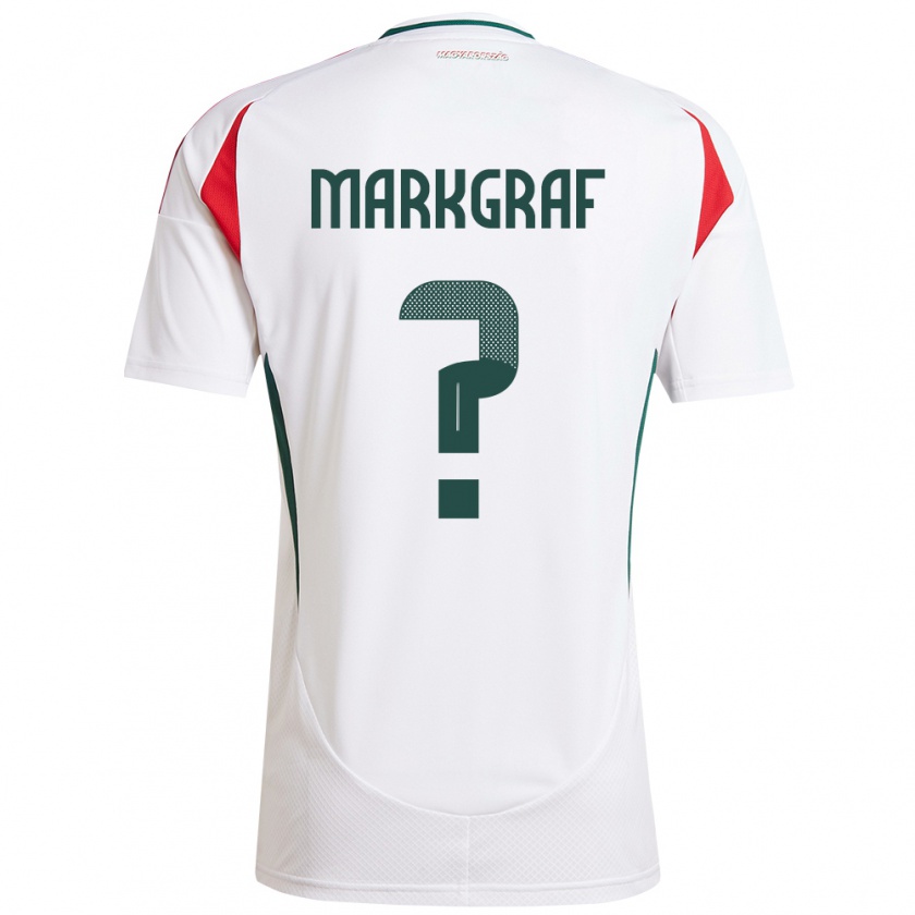 Kandiny Uomo Maglia Ungheria Ákos Markgráf #0 Bianco Kit Gara Away 24-26 Maglietta