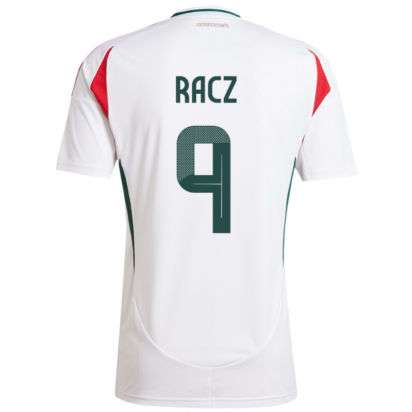 Kandiny Uomo Maglia Ungheria Balázs Rácz #9 Bianco Kit Gara Away 24-26 Maglietta