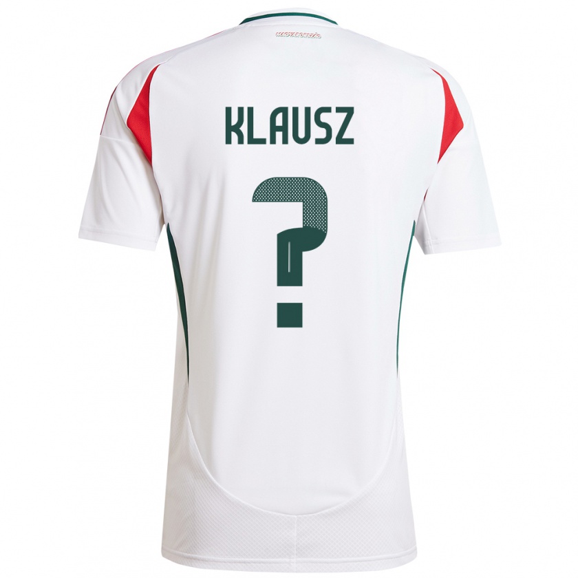 Kandiny Uomo Maglia Ungheria Milán Klausz #0 Bianco Kit Gara Away 24-26 Maglietta