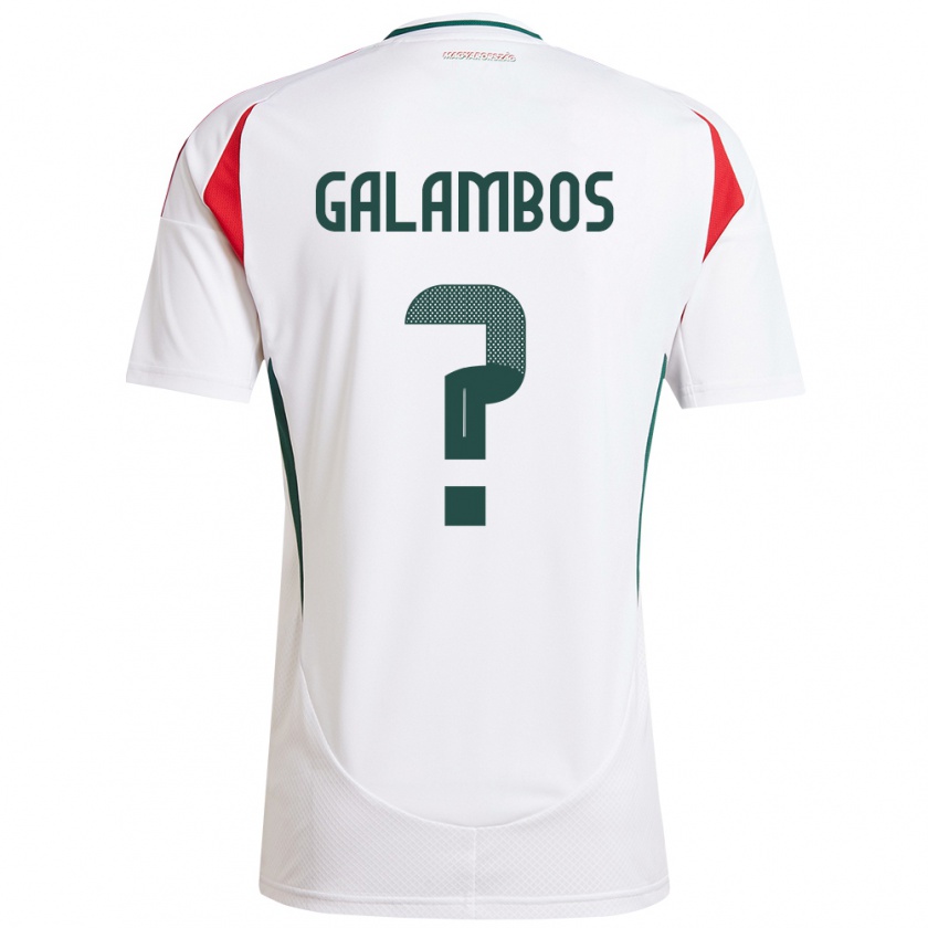 Kandiny Uomo Maglia Ungheria János Galambos #0 Bianco Kit Gara Away 24-26 Maglietta