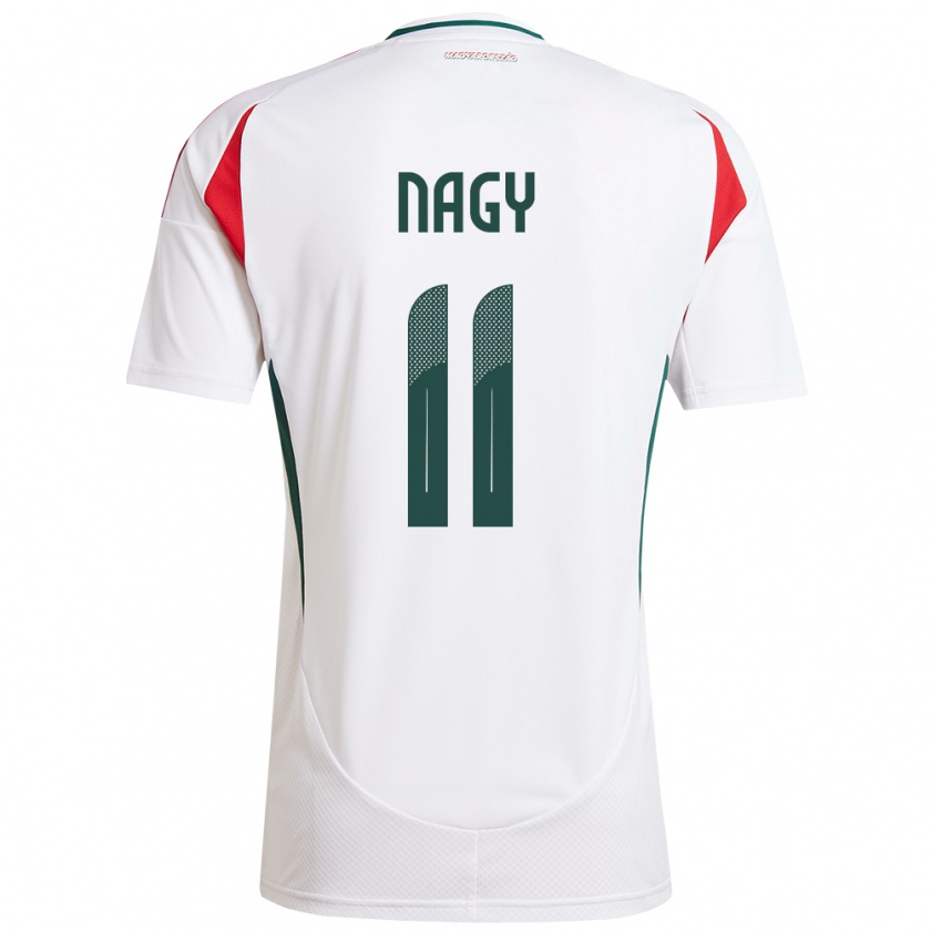 Kandiny Uomo Maglia Ungheria Virág Nagy #11 Bianco Kit Gara Away 24-26 Maglietta