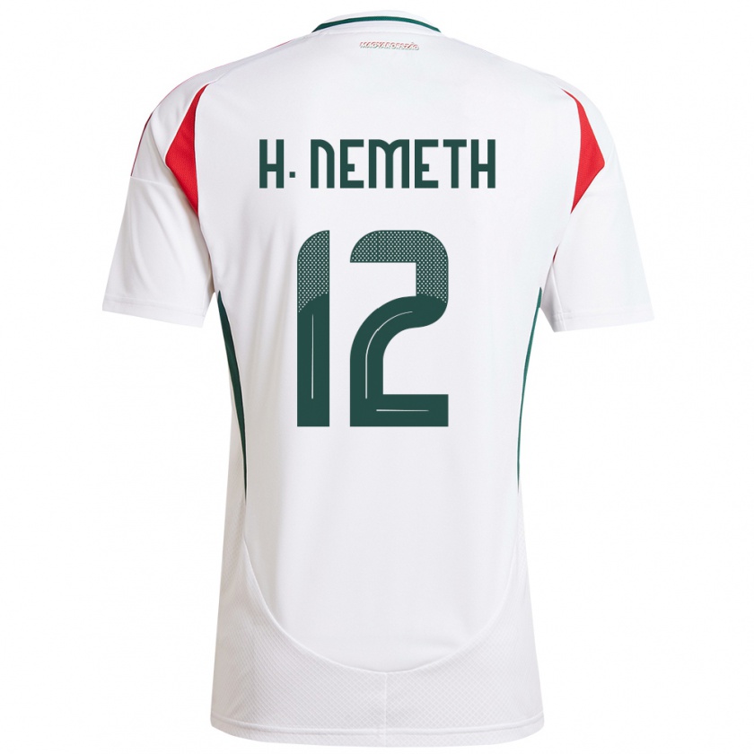 Kandiny Uomo Maglia Ungheria Hanna Németh #12 Bianco Kit Gara Away 24-26 Maglietta