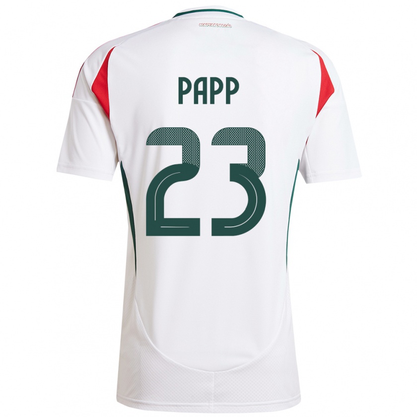 Kandiny Uomo Maglia Ungheria Luca Papp #23 Bianco Kit Gara Away 24-26 Maglietta