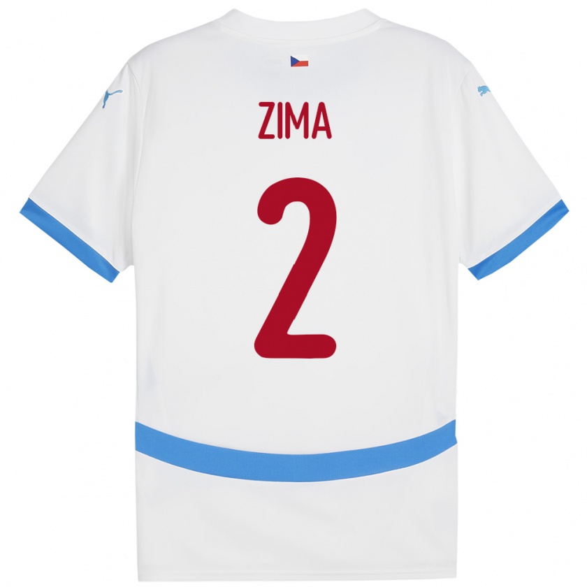 Kandiny Hombre Camiseta Chequia David Zima #2 Blanco 2ª Equipación 24-26 La Camisa