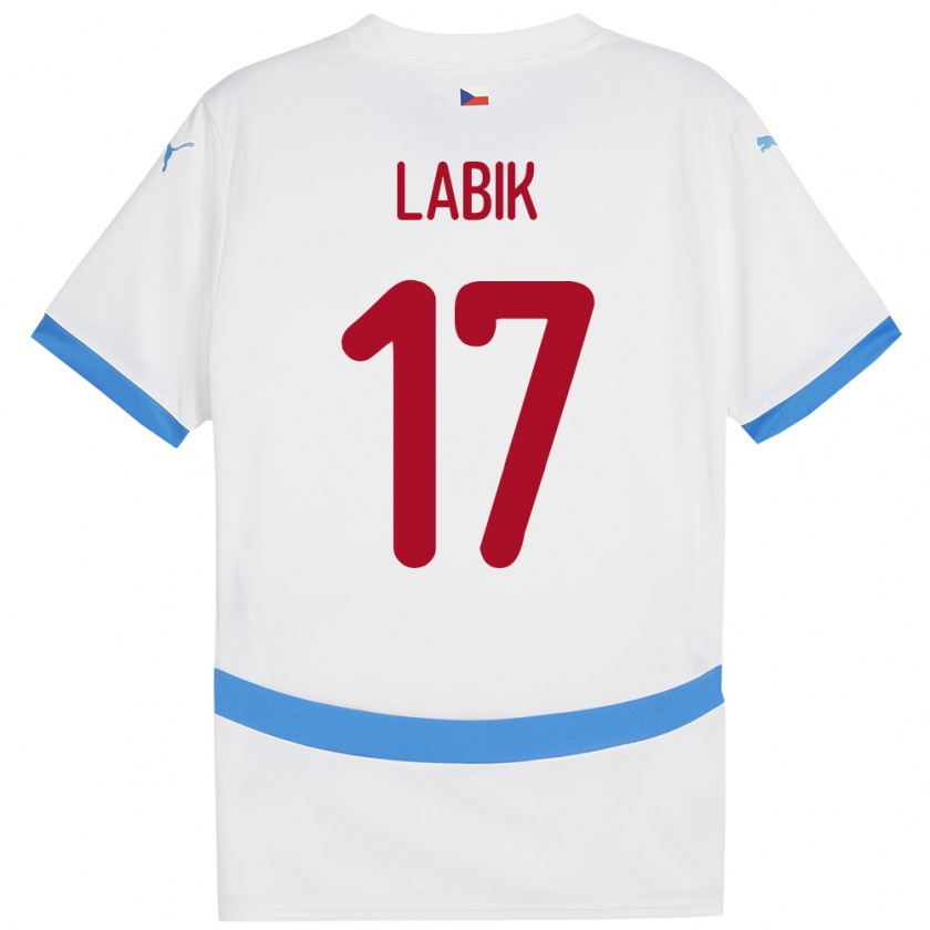 Kandiny Hombre Camiseta Chequia Albert Labik #17 Blanco 2ª Equipación 24-26 La Camisa