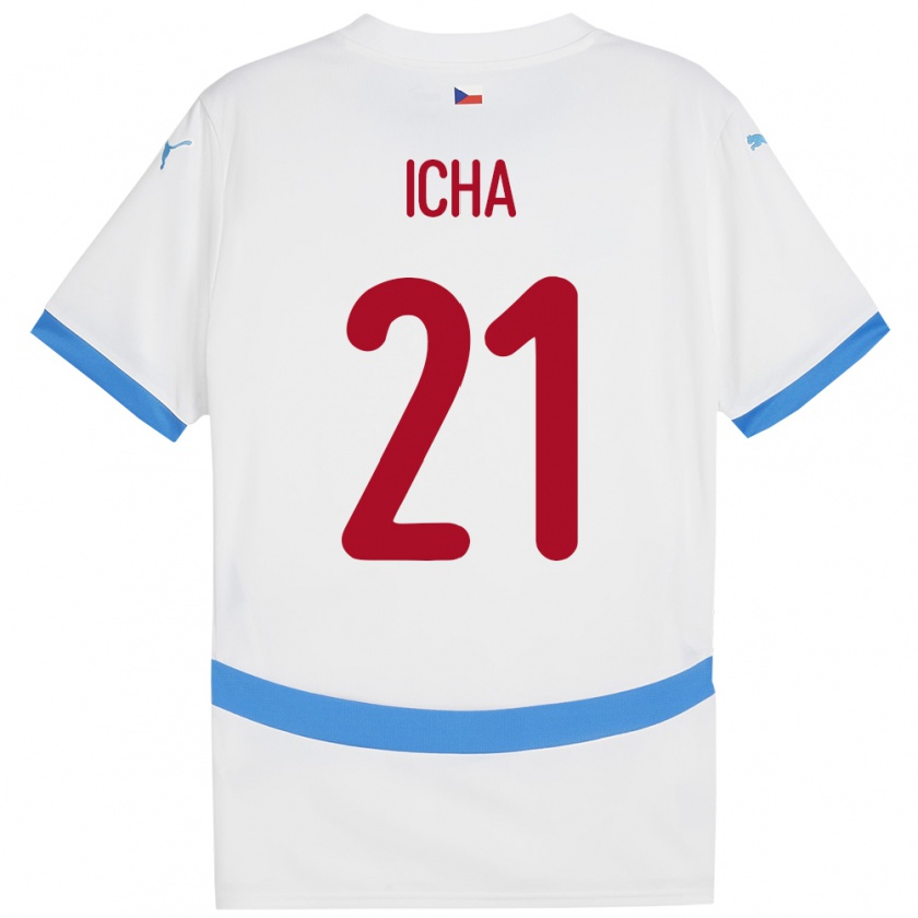 Kandiny Herren Tschechien Marek Icha #21 Weiß Auswärtstrikot Trikot 24-26 T-Shirt Österreich