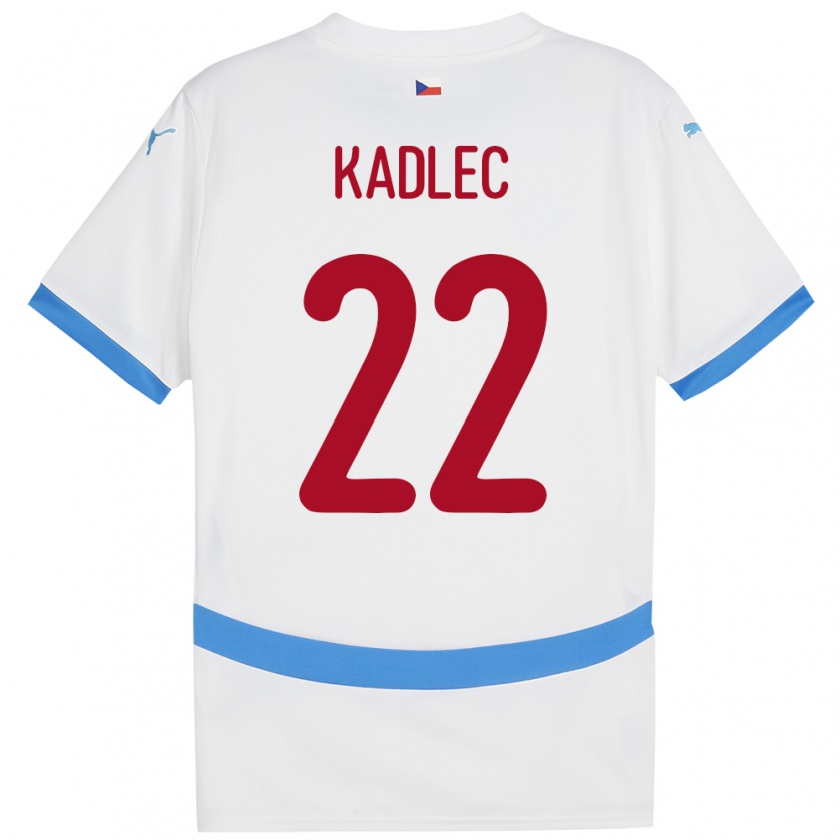 Kandiny Heren Tsjechië Adam Kadlec #22 Wit Uitshirt Uittenue 24-26 T-Shirt België