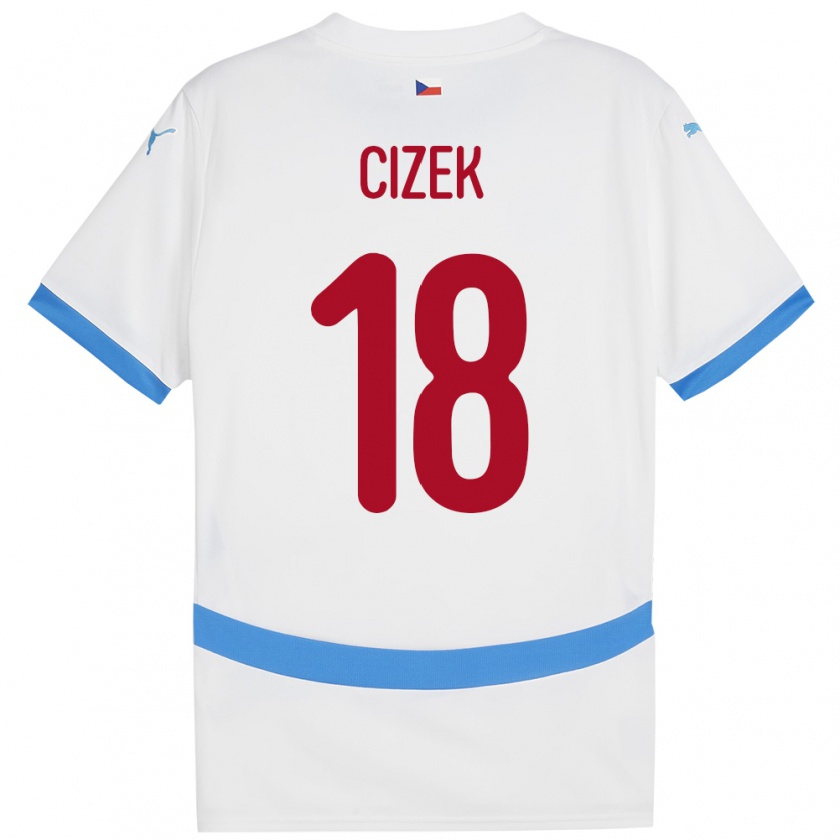 Kandiny Heren Tsjechië Krystof Cizek #18 Wit Uitshirt Uittenue 24-26 T-Shirt België