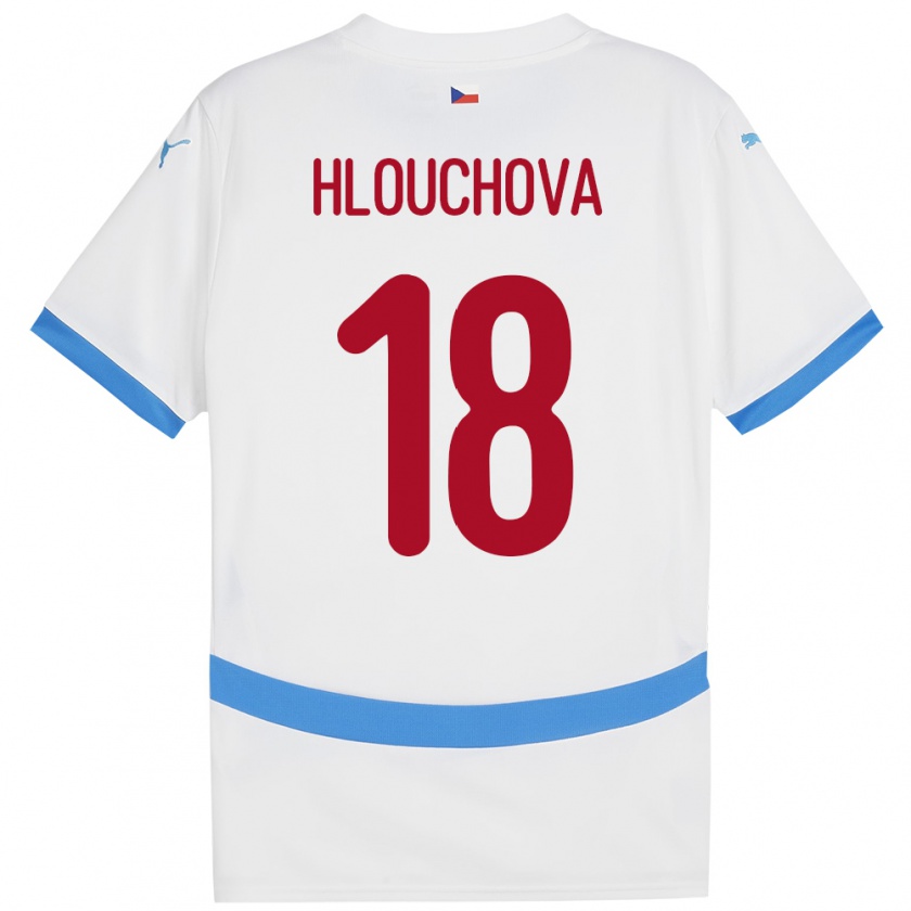 Kandiny Uomo Maglia Cechia Radka Hlouchová #18 Bianco Kit Gara Away 24-26 Maglietta