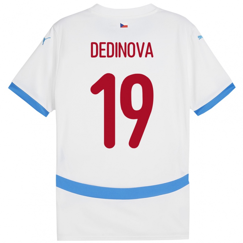 Kandiny Heren Tsjechië Aneta Dědinová #19 Wit Uitshirt Uittenue 24-26 T-Shirt