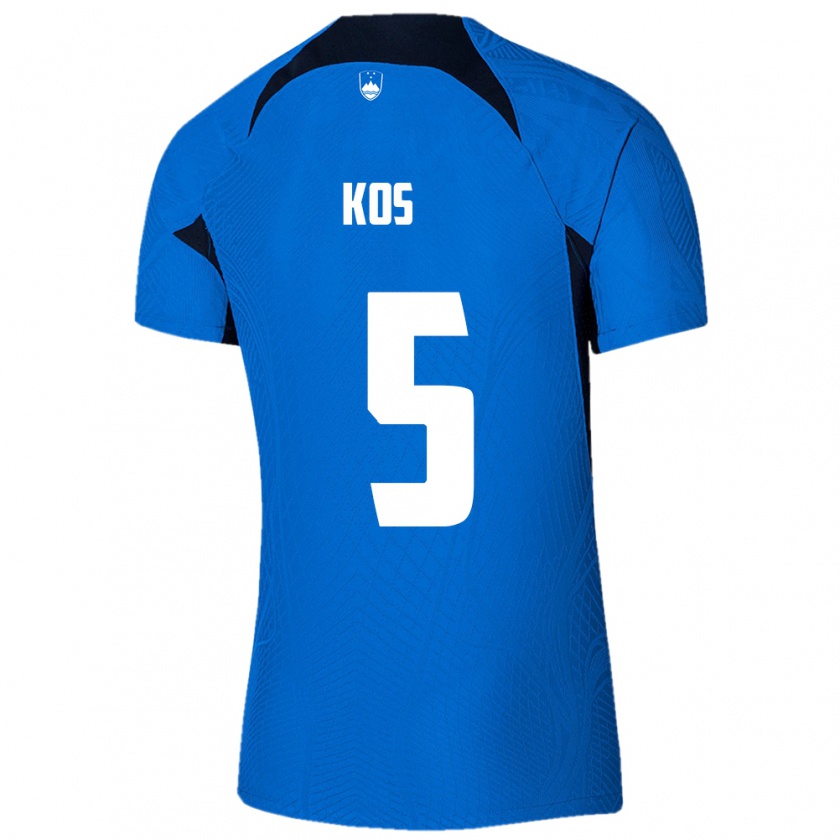 Kandiny Hombre Camiseta Eslovenia Evelina Kos #5 Azul 2ª Equipación 24-26 La Camisa México