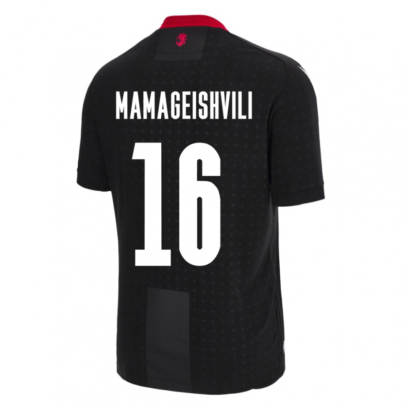 Kandiny Herren Georgien Gizo Mamageishvili #16 Schwarz Auswärtstrikot Trikot 24-26 T-Shirt Österreich