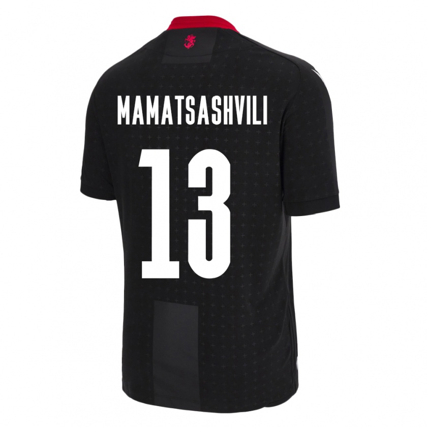 Kandiny Uomo Maglia Georgia Saba Mamatsashvili #13 Nero Kit Gara Away 24-26 Maglietta