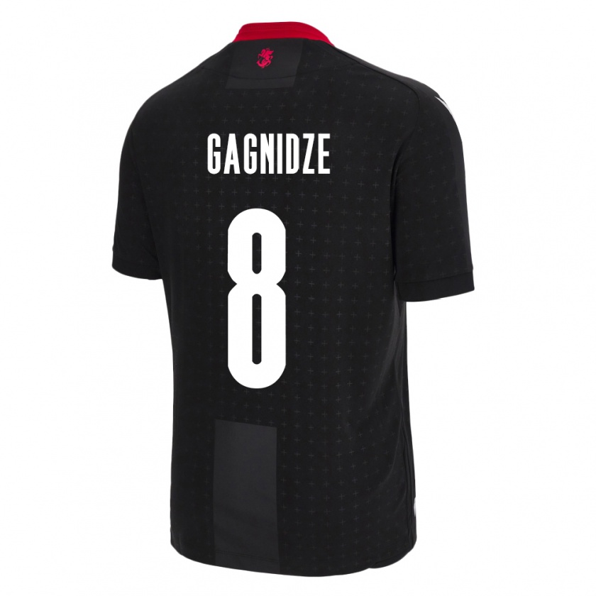 Kandiny Hombre Camiseta Georgia Luka Gagnidze #8 Negro 2ª Equipación 24-26 La Camisa