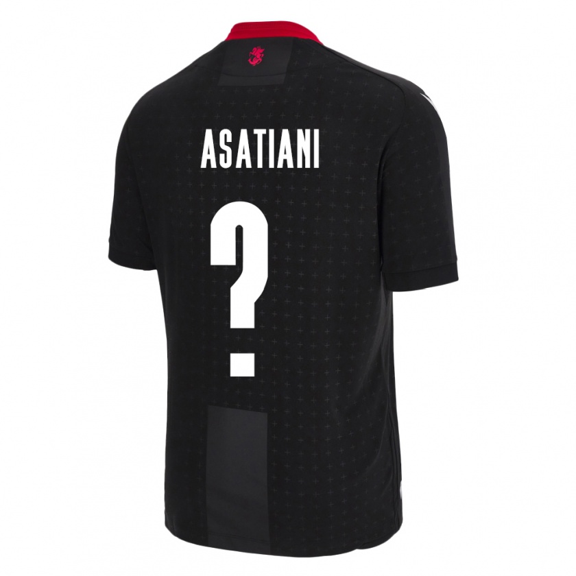 Kandiny Uomo Maglia Georgia Davit Asatiani #0 Nero Kit Gara Away 24-26 Maglietta