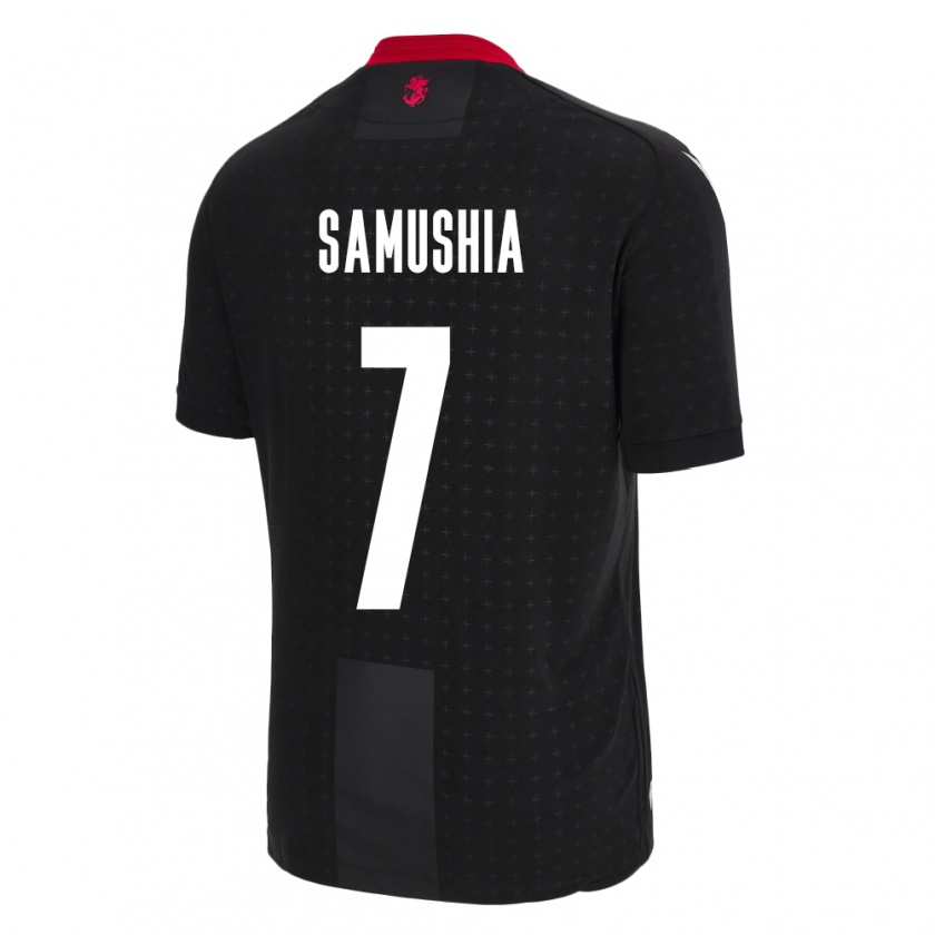 Kandiny Uomo Maglia Georgia Saba Samushia #7 Nero Kit Gara Away 24-26 Maglietta