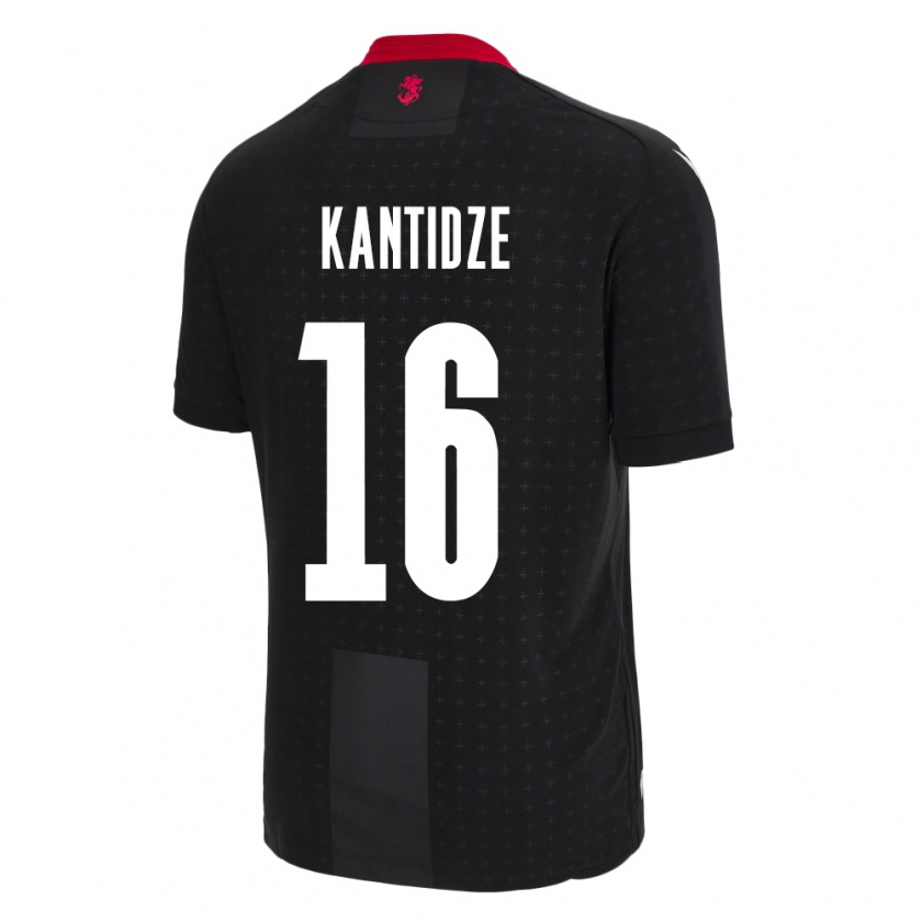 Kandiny Uomo Maglia Georgia Nikoloz Kantidze #16 Nero Kit Gara Away 24-26 Maglietta