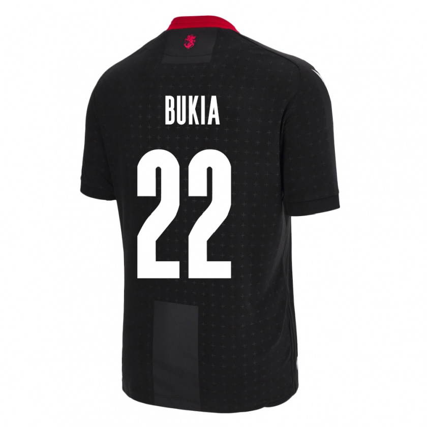 Kandiny Uomo Maglia Georgia Davit Bukia #22 Nero Kit Gara Away 24-26 Maglietta