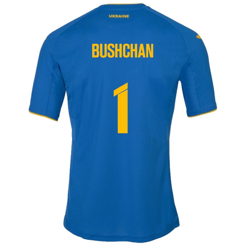 Kandiny Herren Ukraine Georgiy Bushchan #1 Blau Auswärtstrikot Trikot 24-26 T-Shirt Österreich