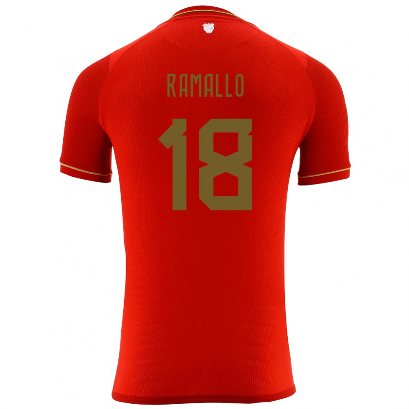 Kandiny Heren Bolivia Rodrigo Ramallo #18 Rood Uitshirt Uittenue 24-26 T-Shirt