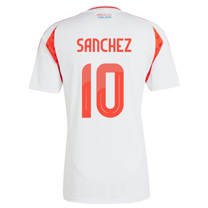 Kandiny Heren Chili Alexis Sánchez #10 Wit Uitshirt Uittenue 24-26 T-Shirt