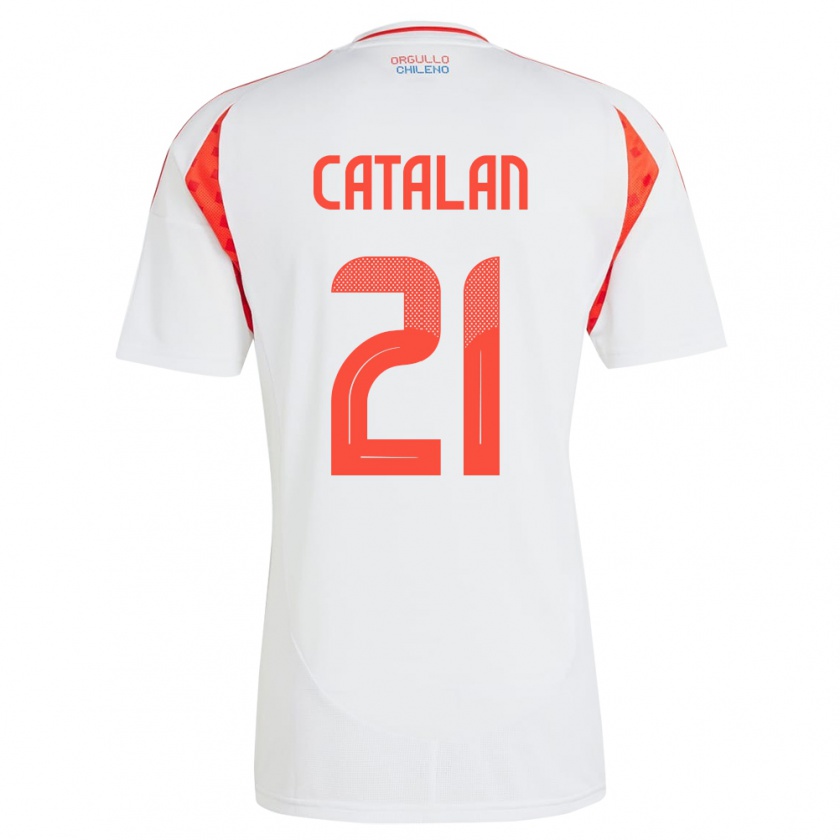 Kandiny Uomo Maglia Cile Matías Catalán #21 Bianco Kit Gara Away 24-26 Maglietta