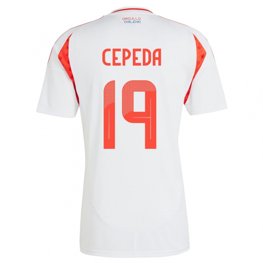 Kandiny Hombre Camiseta Chile Lucas Cepeda #19 Blanco 2ª Equipación 24-26 La Camisa