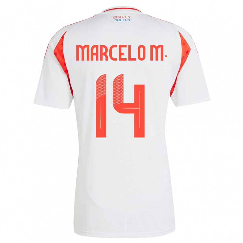 Kandiny Heren Chili Marcelo Morales #14 Wit Uitshirt Uittenue 24-26 T-Shirt