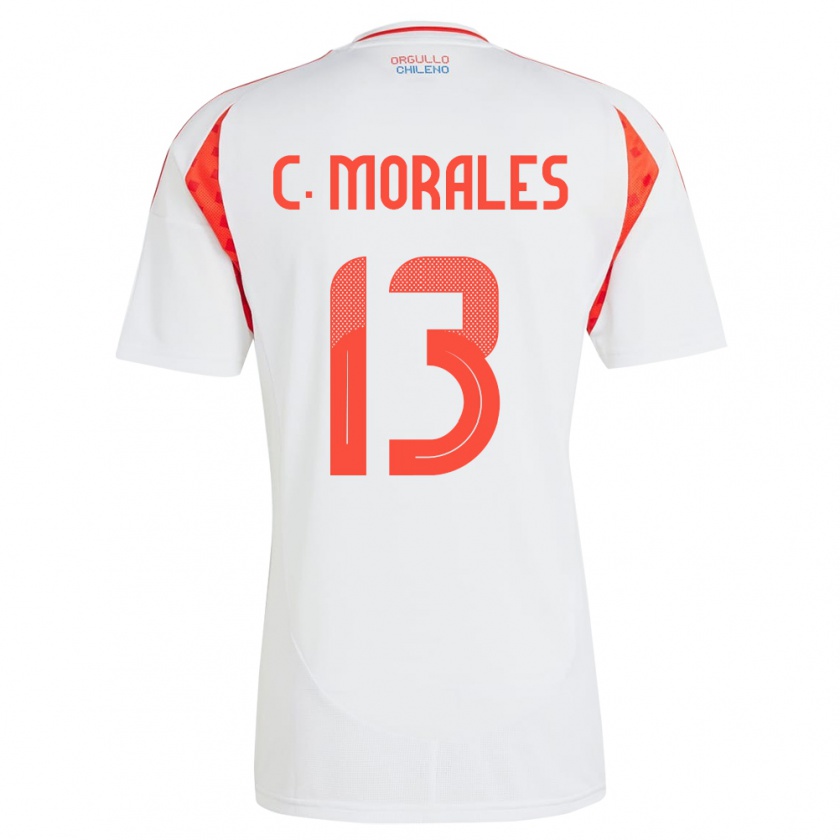 Kandiny Uomo Maglia Cile Cristián Morales #13 Bianco Kit Gara Away 24-26 Maglietta