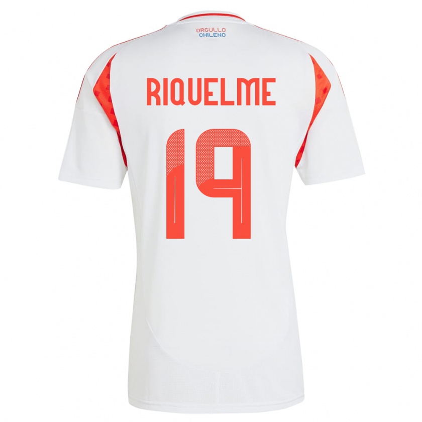 Kandiny Uomo Maglia Cile Benjamín Riquelme #19 Bianco Kit Gara Away 24-26 Maglietta