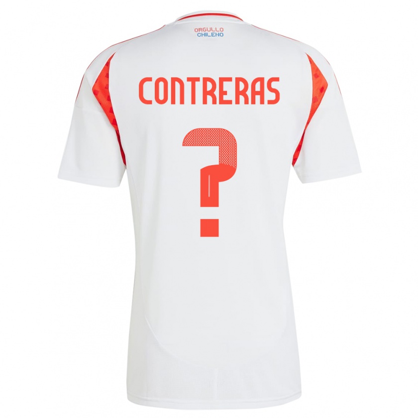 Kandiny Uomo Maglia Cile Mathías Contreras #0 Bianco Kit Gara Away 24-26 Maglietta