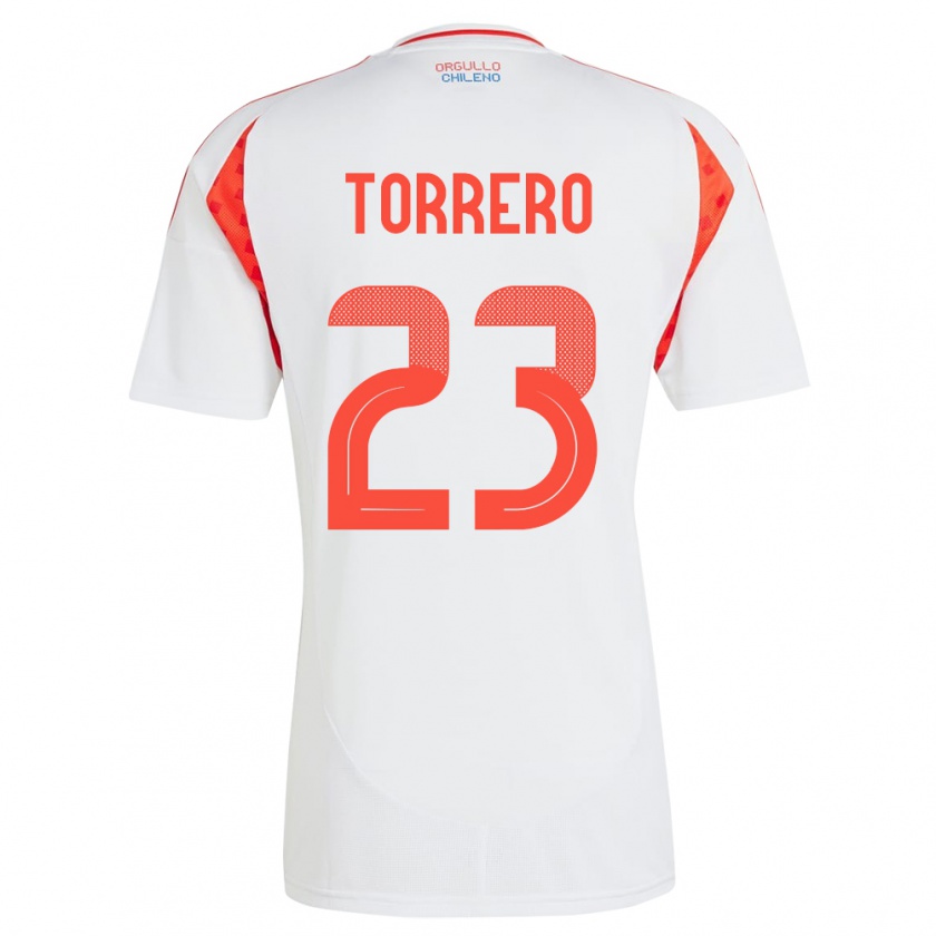 Kandiny Uomo Maglia Cile Ryann Torrero #23 Bianco Kit Gara Away 24-26 Maglietta