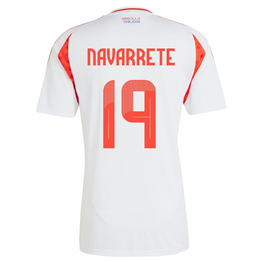 Kandiny Hombre Camiseta Chile Valentina Navarrete #19 Blanco 2ª Equipación 24-26 La Camisa