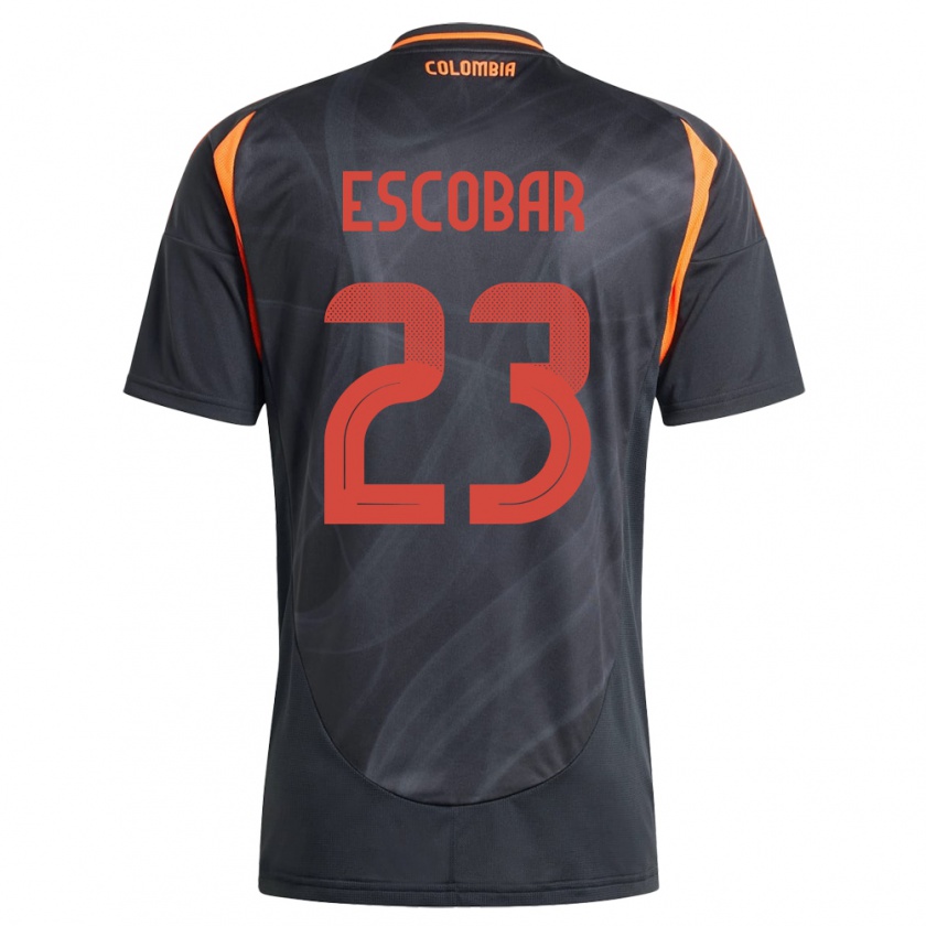 Kandiny Herren Kolumbien Josen Escobar #23 Schwarz Auswärtstrikot Trikot 24-26 T-Shirt Österreich