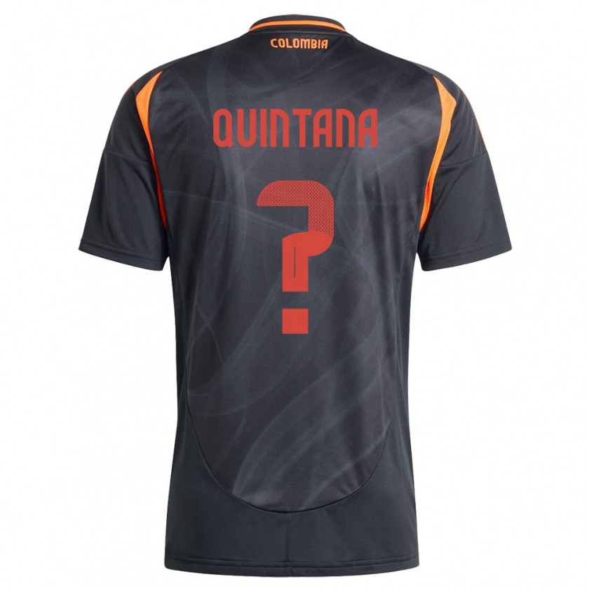 Kandiny Uomo Maglia Colombia Juan Quintana #0 Nero Kit Gara Away 24-26 Maglietta