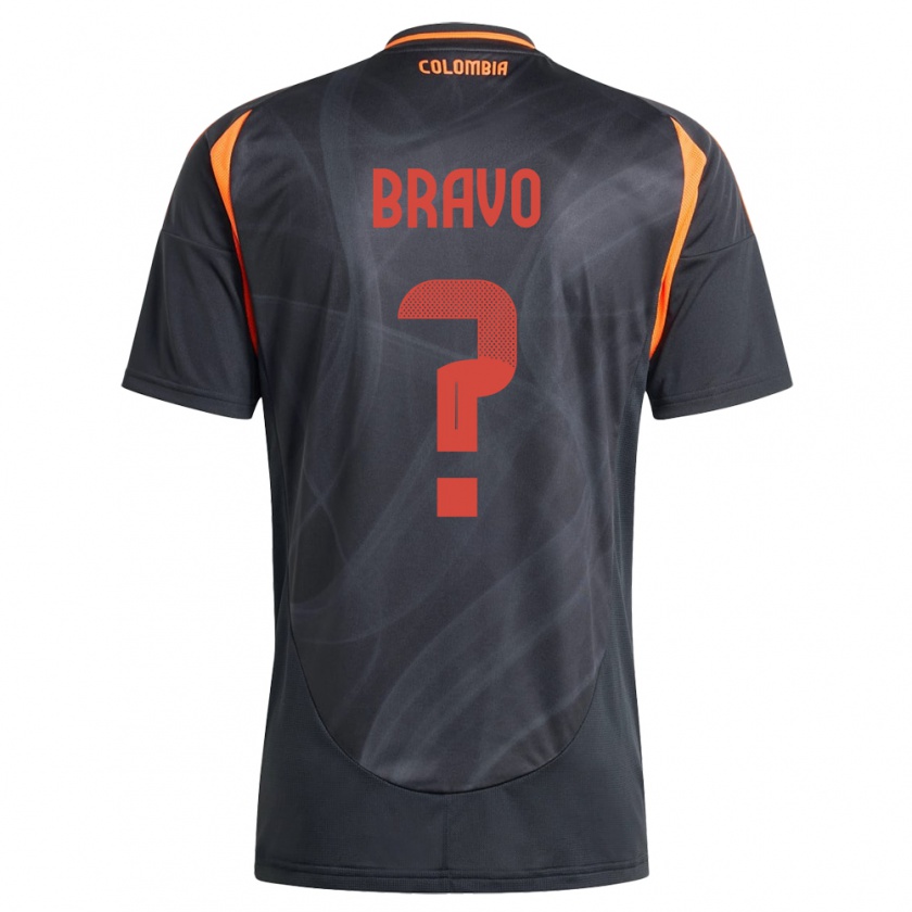 Kandiny Uomo Maglia Colombia Pedro Bravo #0 Nero Kit Gara Away 24-26 Maglietta