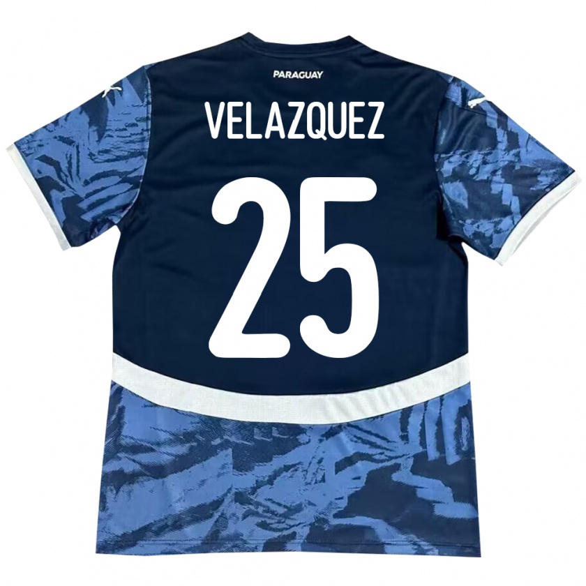 Kandiny Heren Paraguay Gustavo Velázquez #25 Blauw Uitshirt Uittenue 24-26 T-Shirt België