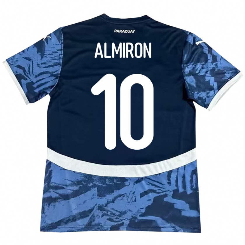 Kandiny Heren Paraguay Miguel Almirón #10 Blauw Uitshirt Uittenue 24-26 T-Shirt