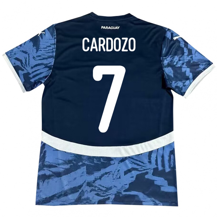 Kandiny Herren Paraguay Fernando Cardozo #7 Blau Auswärtstrikot Trikot 24-26 T-Shirt Österreich