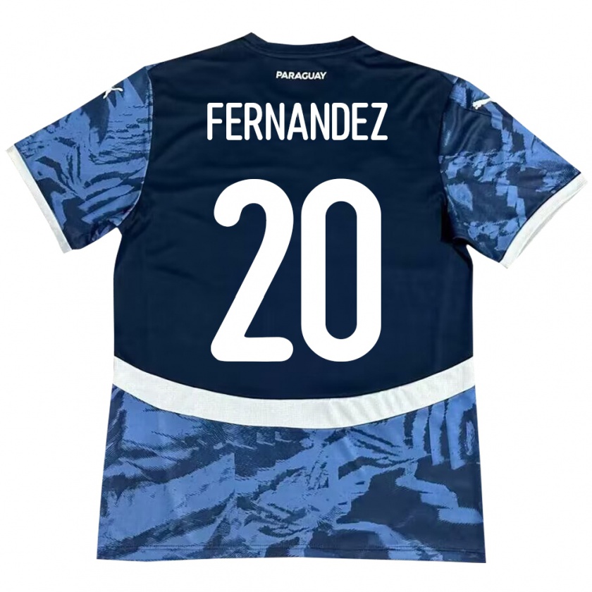 Kandiny Uomo Maglia Paraguay Marcelo Fernández #20 Blu Kit Gara Away 24-26 Maglietta