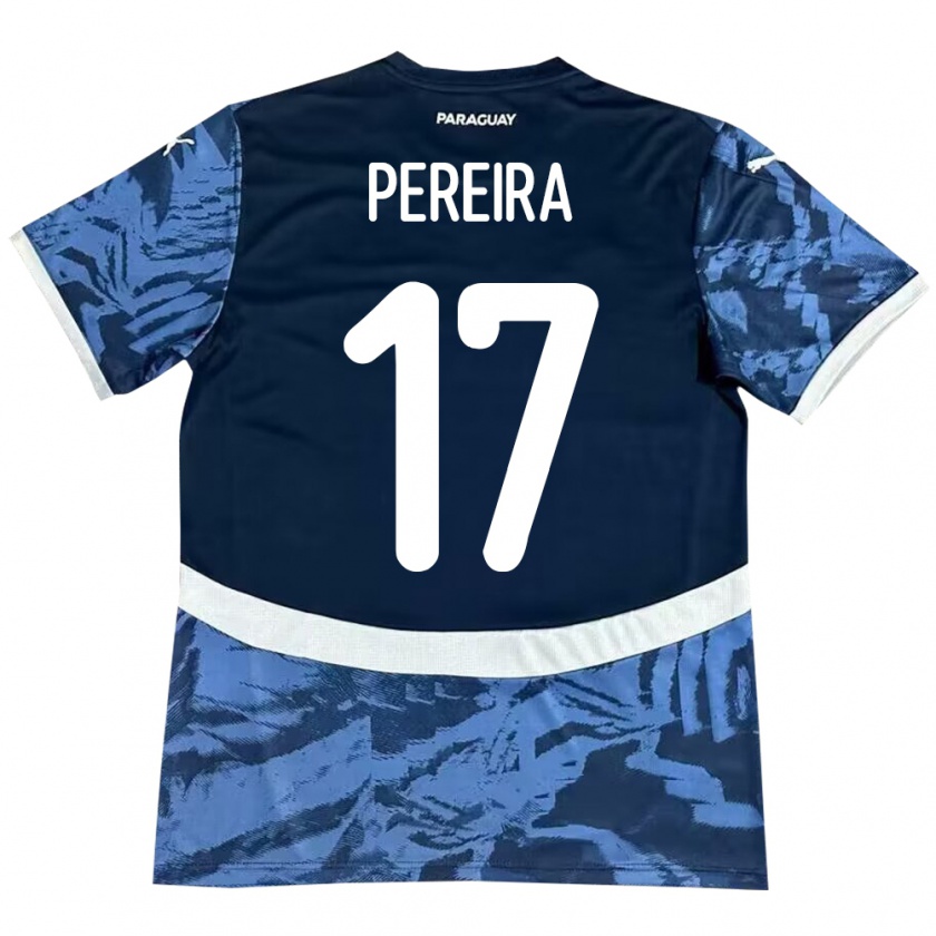 Kandiny Herren Paraguay Kevin Pereira #17 Blau Auswärtstrikot Trikot 24-26 T-Shirt Österreich