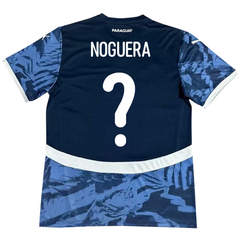 Kandiny Uomo Maglia Paraguay Junior Noguera #0 Blu Kit Gara Away 24-26 Maglietta