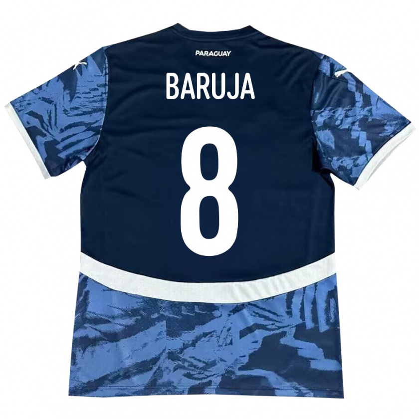 Kandiny Uomo Maglia Paraguay Fabrizio Baruja #8 Blu Kit Gara Away 24-26 Maglietta