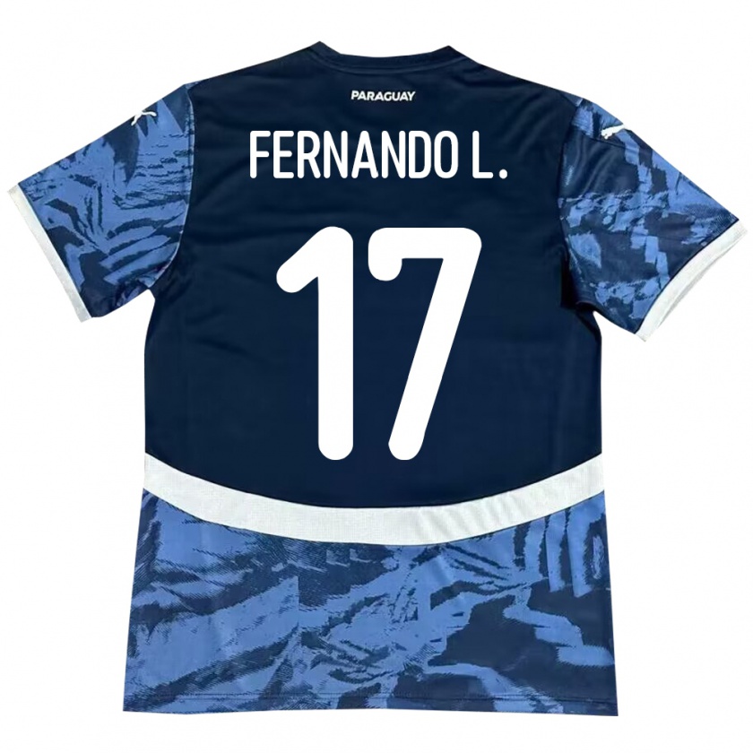 Kandiny Herren Paraguay Fernando Leguizamón #17 Blau Auswärtstrikot Trikot 24-26 T-Shirt Österreich