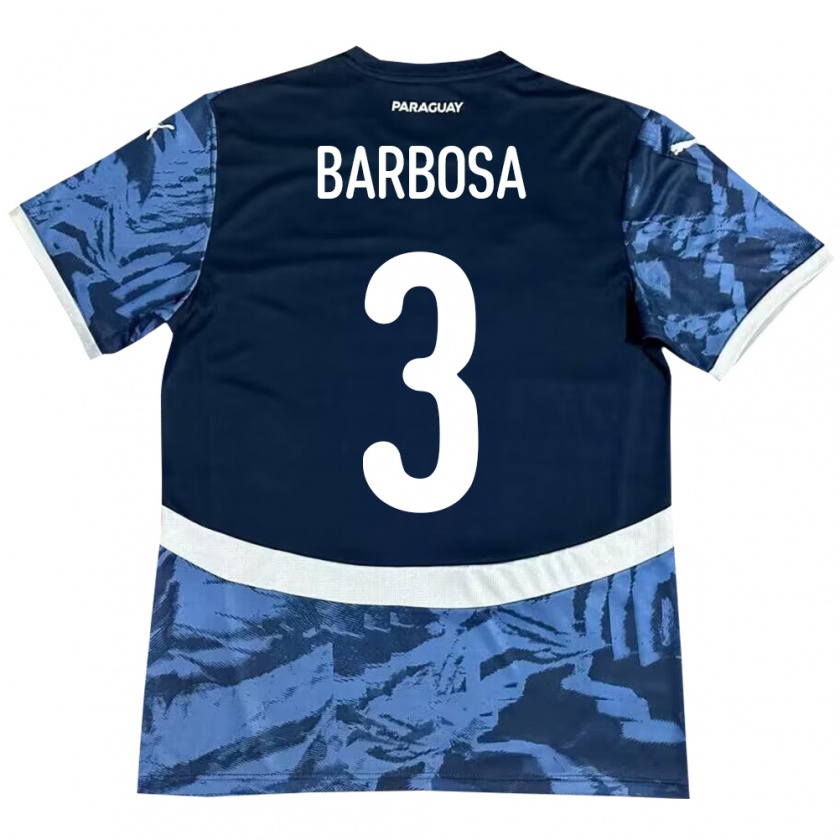 Kandiny Herren Paraguay Camila Barbosa #3 Blau Auswärtstrikot Trikot 24-26 T-Shirt Österreich